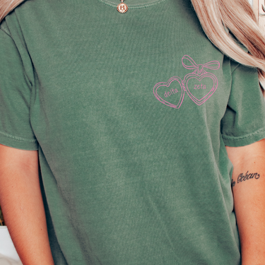 Delta Zeta Pink Heart Locket T-Shirt