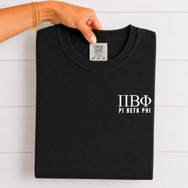 Pi Beta Phi White Letters T-Shirt