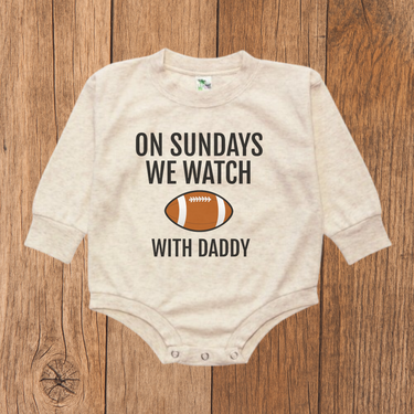On Sundays We Watch Football with Daddy Bubble Romper