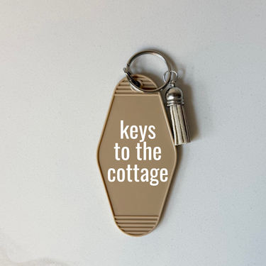 Keys to the Cottage Motel Keychain with Tassel