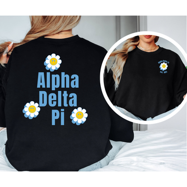 Alpha Delta Pi Smiley Face Daisy Sweater