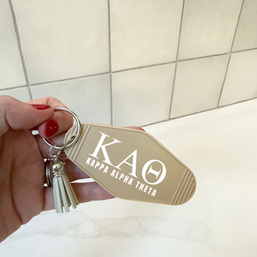 Kappa Alpha Theta Letters Keychain with Tassel
