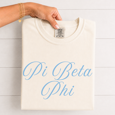 Pi Beta Phi Blue Script T-Shirt