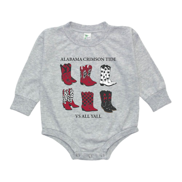Alabama Crimson Tide vs All Yall Bubble Romper