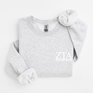 Zeta Tau Alpha White Letters Sweater