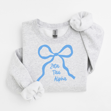 Zeta Tau Alpha Blue Bow Sweater