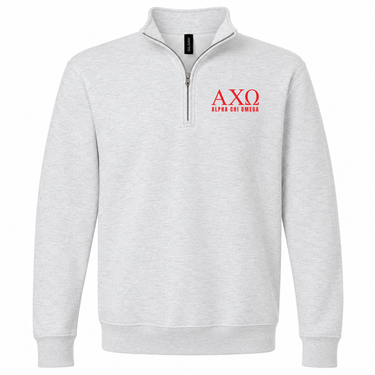 Alpha Chi Omega Scarlet Letters Quarter Zip Sweatshirt