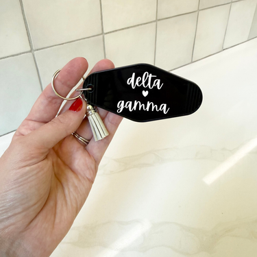 Delta Gamma Heart Keychain with Tassel