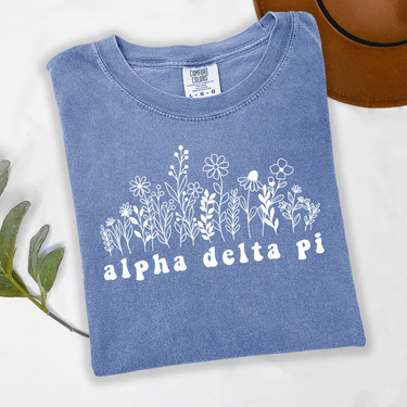 Alpha Delta Pi White Flowers T-Shirt