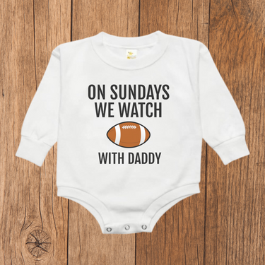 On Sundays We Watch Football with Daddy Bubble Romper