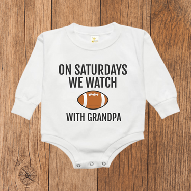 On Saturdays We Watch Football with Grandpa Bubble Romper