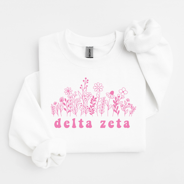 Delta Zeta Pink Flowers Sweater