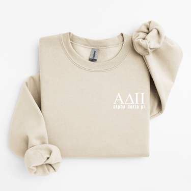 Alpha Delta Pi White Letters Sweater
