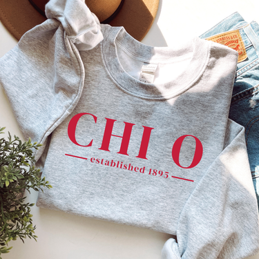 Chi O Crimson Letters Sweater