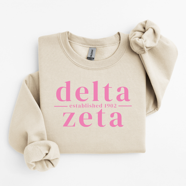 Delta Zeta Pink Letters Sweater