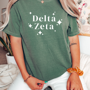 Delta Zeta White Stars T-Shirt