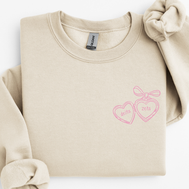 Delta Zeta Pink Heart Locket Sweater