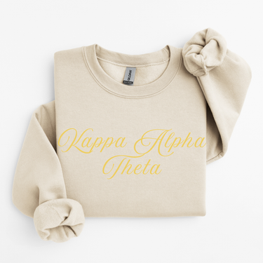 Kappa Alpha Theta Gold Script Sweater