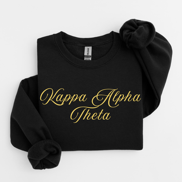 Kappa Alpha Theta Gold Script Sweater