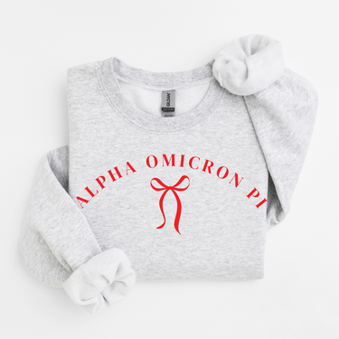 Alpha Omicron Pi Cardinal Ribbon Sweater