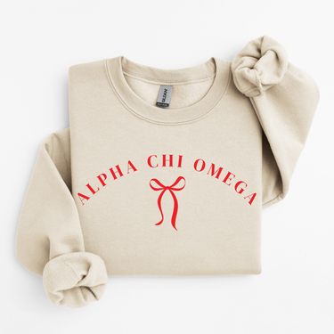 Alpha Chi Omega Scarlet Ribbon Sweater