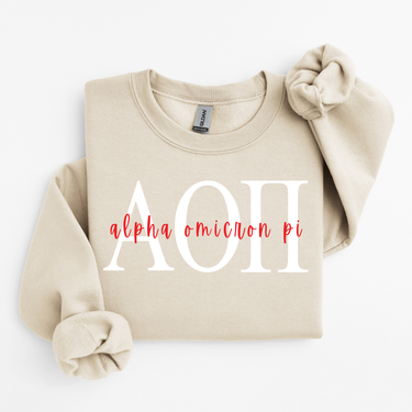 Alpha Omicron Pi Classic Letters Sweater