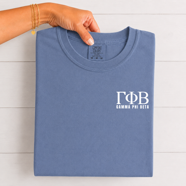 Gamma Phi Beta White Letters T-Shirt