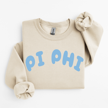 Pi Beta Phi Blue Bubble Letters Sweater