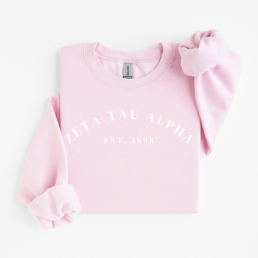 Zeta Tau Alpha White Established Sweater