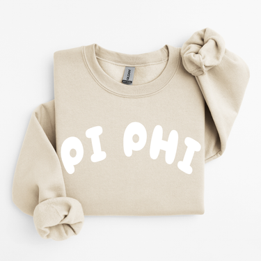 Pi Beta Phi White Bubble Letters Sweater