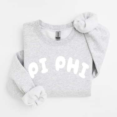 Pi Beta Phi White Bubble Letters Sweater