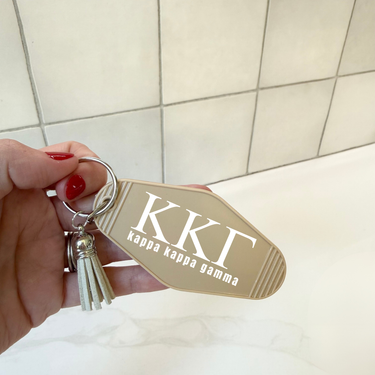 Kappa Kappa Gamma Letters Keychain with Tassel