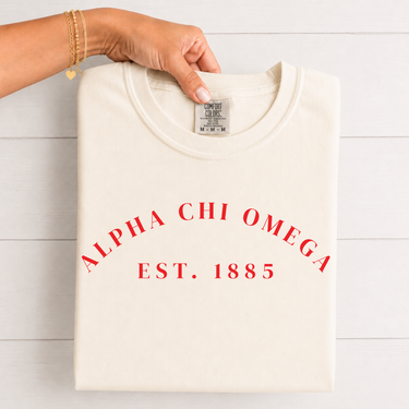 Alpha Chi Omega Scarlet Established T-Shirt