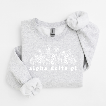 Alpha Delta Pi White Flowers Sweater