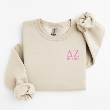 DZ Delta Zeta Pink Letters Sweater