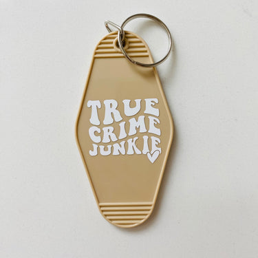 True Crime Junkie Keychain with Tassel