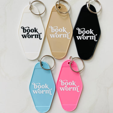 Book Worm Keychain with Tassel
