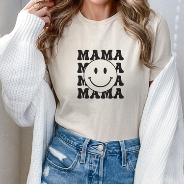 Camiseta con cara sonriente de mamá