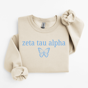 Zeta Tau Alpha Blue Butterfly Sweater