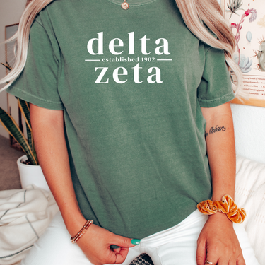 Delta Zeta White Letters T-Shirt