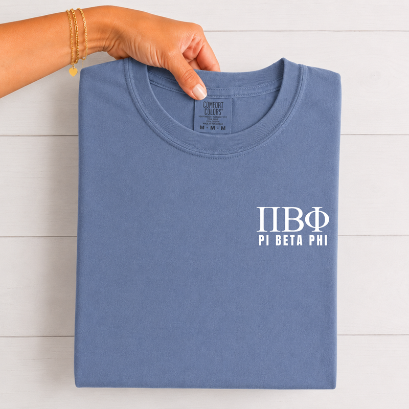 Pi Beta Phi White Letters T-Shirt