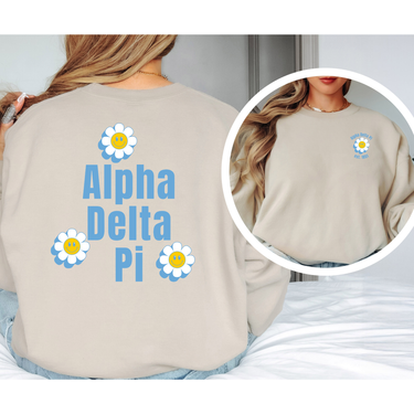 Alpha Delta Pi Smiley Face Daisy Sweater