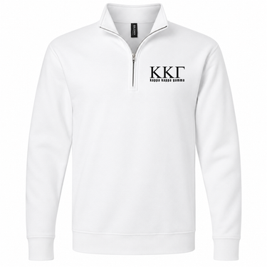 Kappa Kappa Gamma Black Letters Quarter Zip Sweatshirt