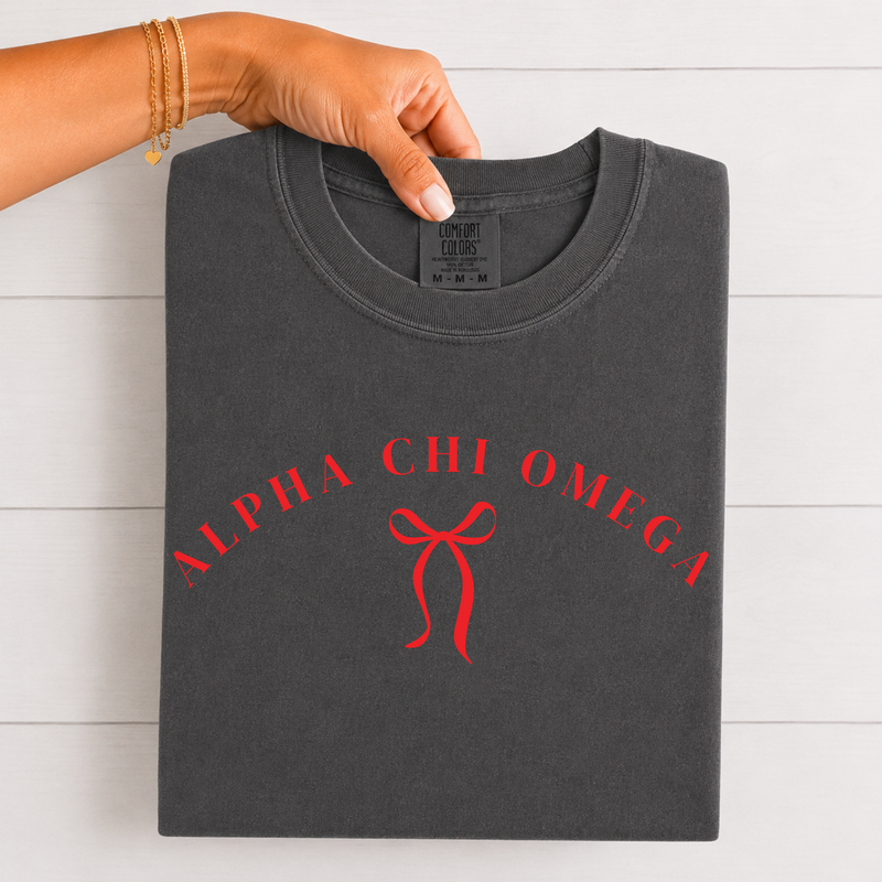 Alpha Chi Omega Scarlet Ribbon T-Shirt