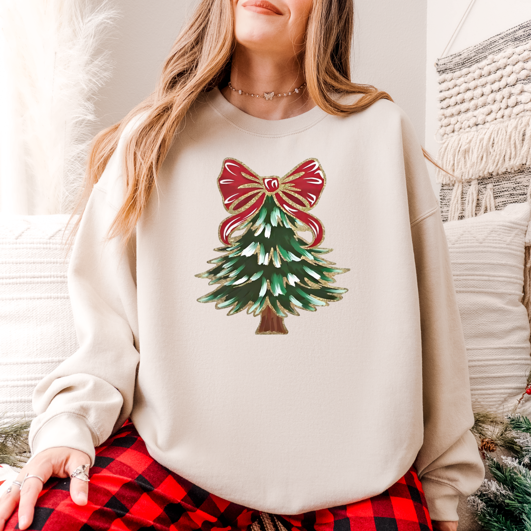 Christmas Tree Bow Sweater