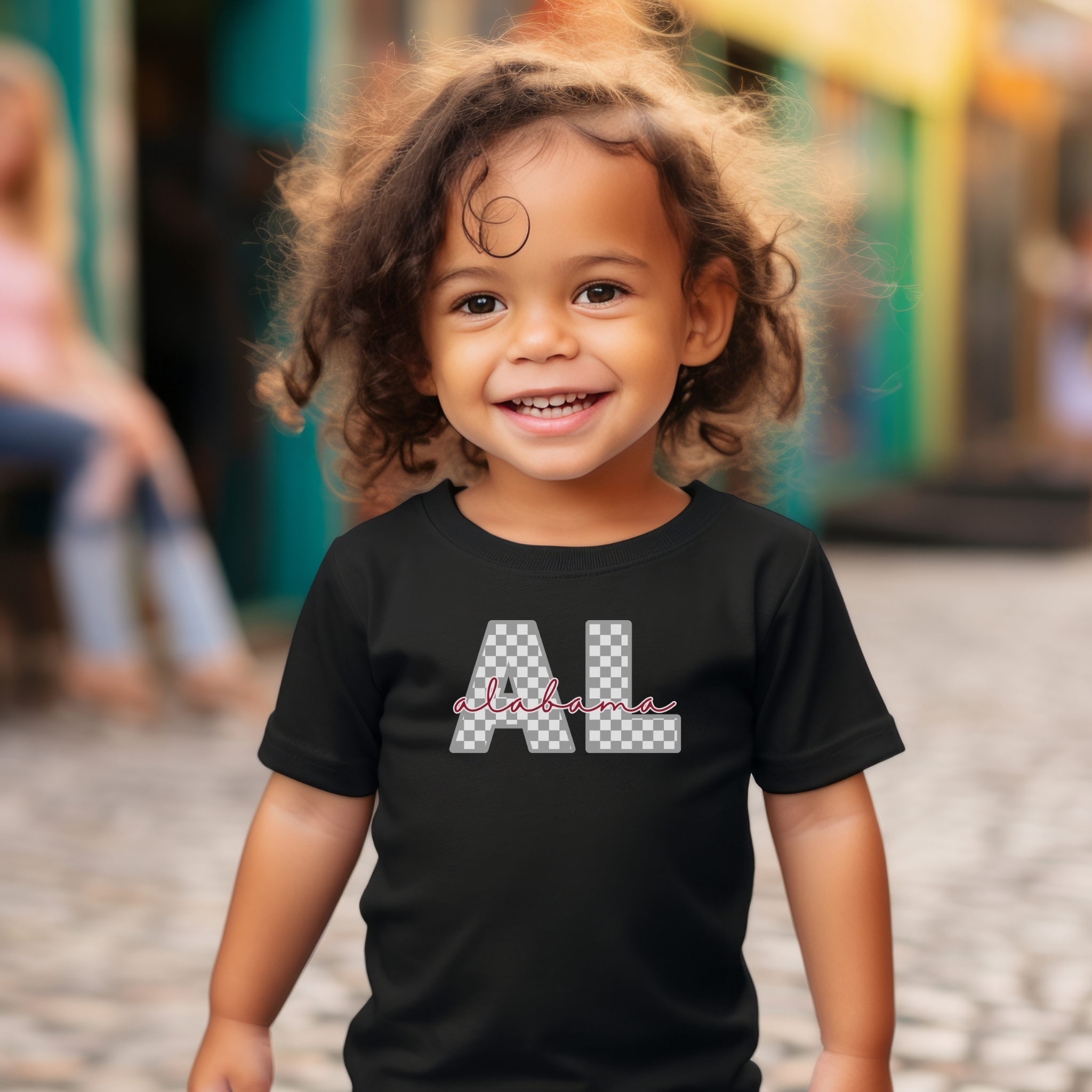 Checkered Alabama Toddler T-Shirt