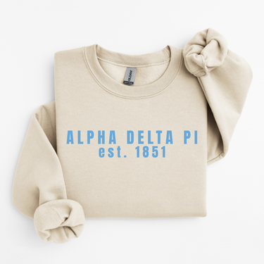 Alpha Delta Pi 1851 Blue Letters Sweater