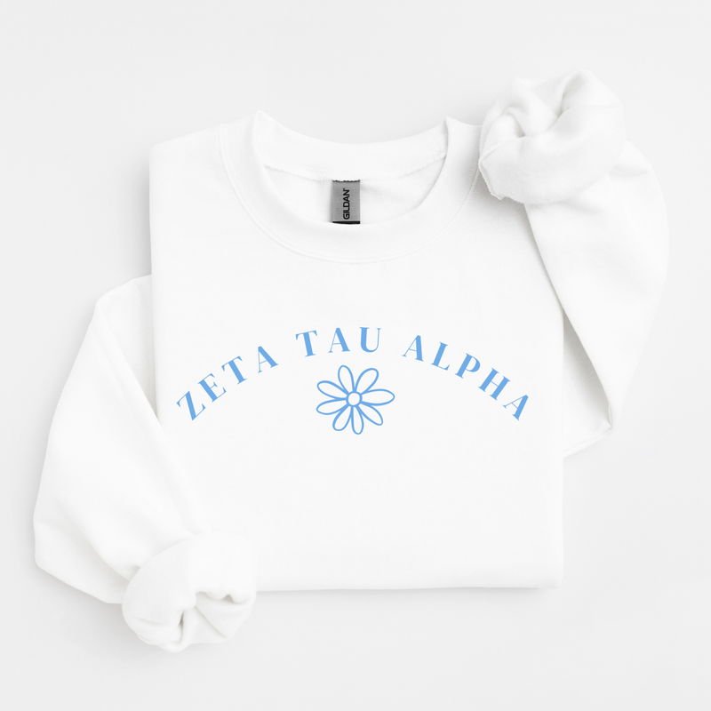 Zeta Tau Alpha Blue Flower Sweater