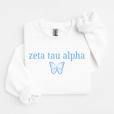 Zeta Tau Alpha Blue Butterfly Sweater