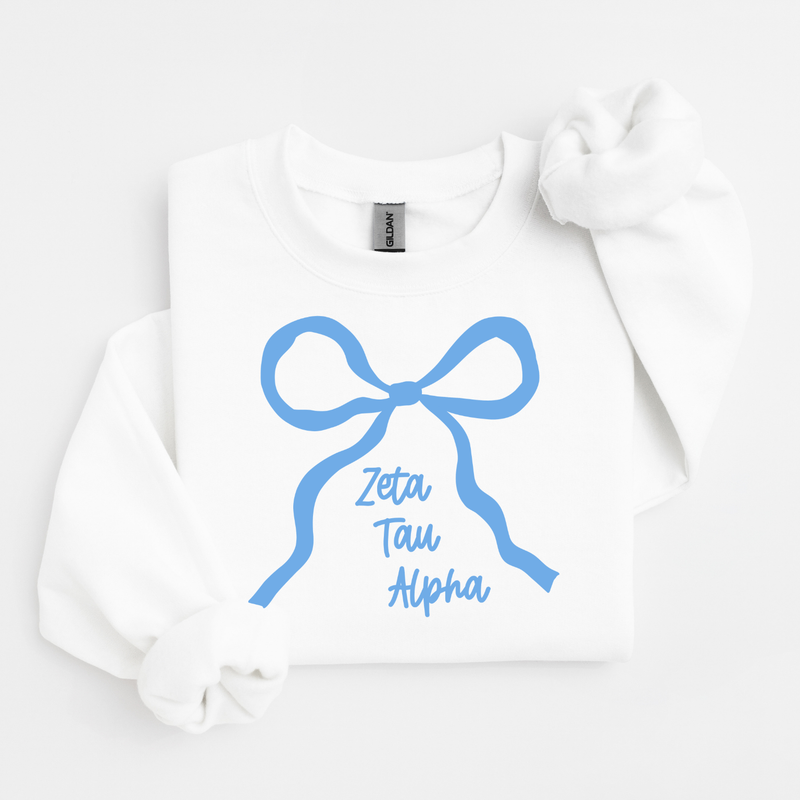 Zeta Tau Alpha Blue Bow Sweater